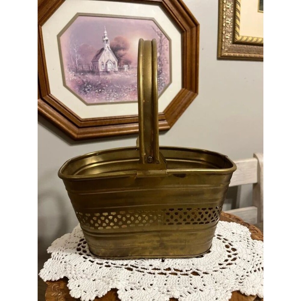 Vintage Brass Basket